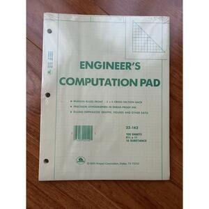 NEW AMPAD ENGINEER'S COMPUTATION GRID GRAPH SQUARE PAPER 100 SHEETS 8 1/2 × 11